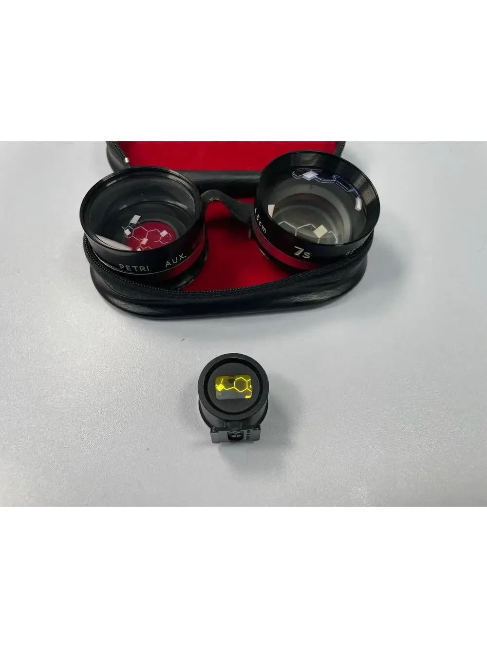 Vintage Petri Aux Lens Set Wide Angle Telephoto Viewfinder 7s 4.5cm w/ Case